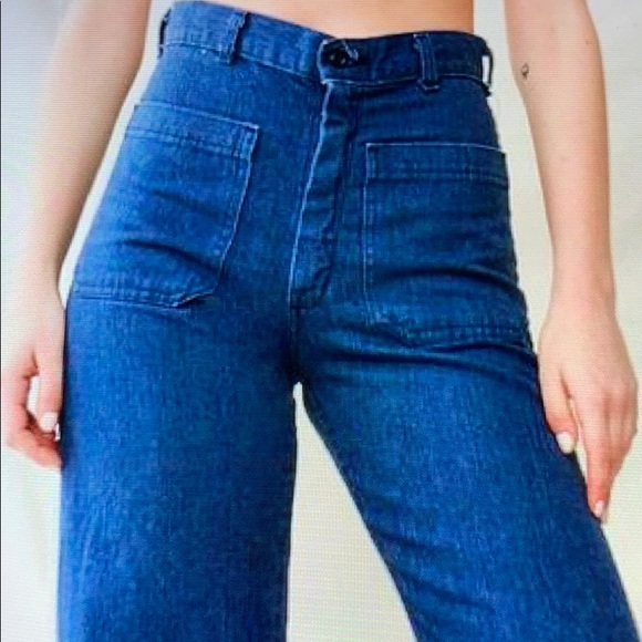 Denim - Super high rise wide leg jeans